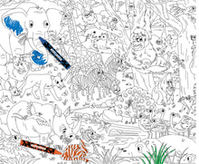 Load image into Gallery viewer, Coloring Poster includes 8 crayons