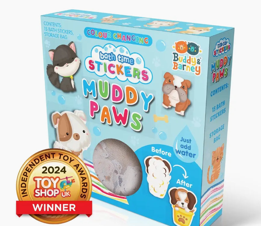 Muddy Paws - Bath Time Color Changing Stickers