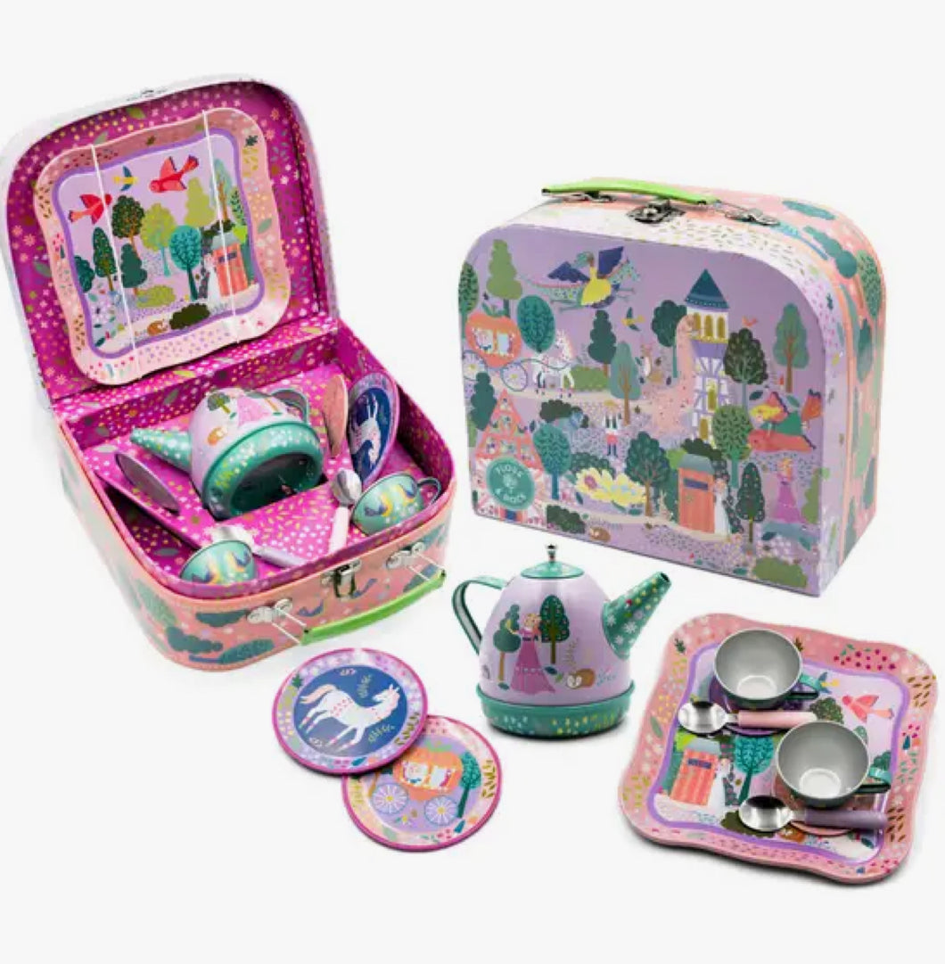 Musical 11 Piece Tin Tea Set - Fairy Tale