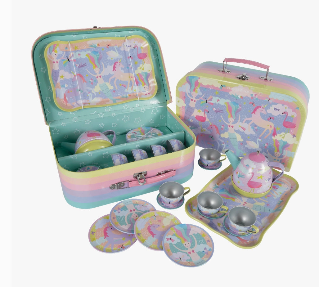Musical 15 Piece Tin Tea Set - Fantasy
