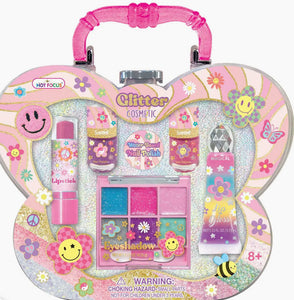 Glitter Cosmetics and Butterfly Case