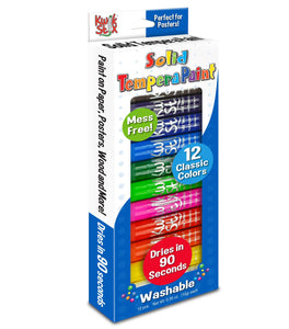 Kwik Stix - Solid Tempera Paint -12 Classic Colors